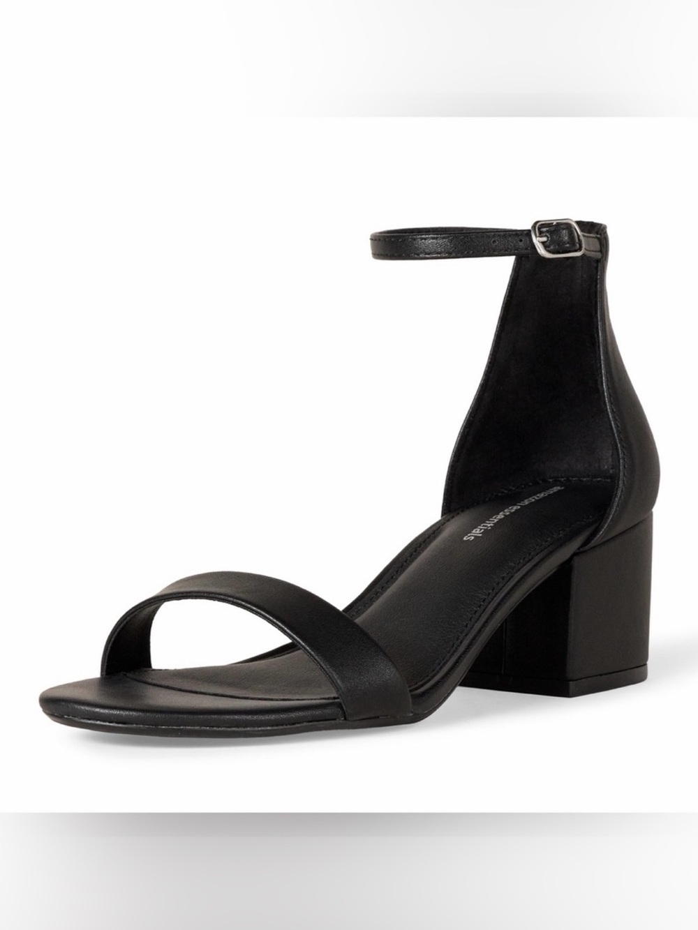 Amazon Essentials Black Ankle-Strap Block Heel Sandals